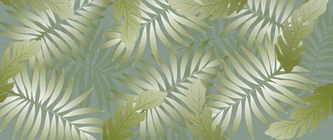 tropical feuilles fond d'écran Contexte vecteur. luxe Naturel jungle paume feuilles, élégant feuillage conception dans minimaliste pente vert Couleur style. conception pour tissu, imprimer, couverture, bannière, décoration. vecteur