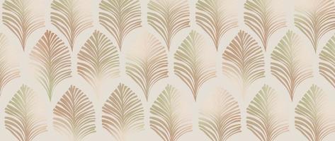 tropical feuilles Contexte vecteur. abstrait jungle paume feuille, main tiré feuillage conception dans minimaliste pente Terre Ton Couleur style. conception pour tissu, imprimer, couverture, bannière, décoration, fond d'écran. vecteur