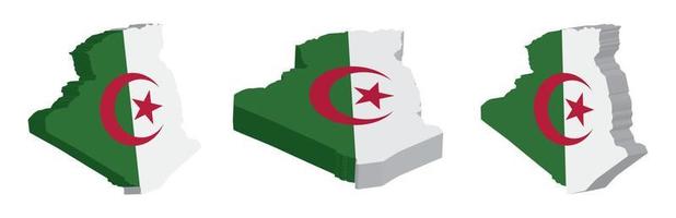 réaliste 3d carte de Algérie vecteur conception modèle