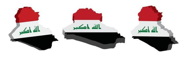 réaliste 3d carte de Irak vecteur conception modèle