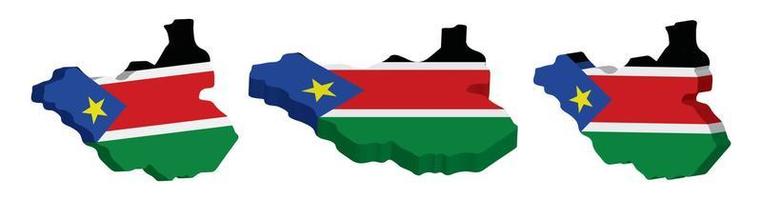 réaliste 3d carte de Sud Soudan vecteur conception modèle