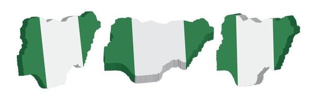 réaliste 3d carte de Nigeria vecteur conception modèle