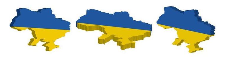 réaliste 3d carte de Ukraine vecteur conception modèle