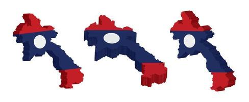 réaliste 3d carte de Laos vecteur conception modèle