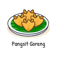 angoisse goreng ou poulet frit boulette indonésien nourriture vecteur