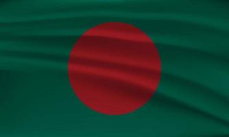 drapeau de Bangladesh, avec une ondulé effet dû à le vent. vecteur