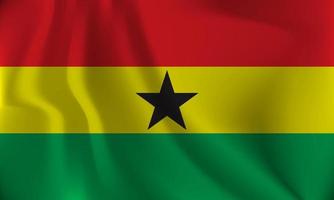 drapeau de Ghana, avec une ondulé effet dû à le vent. vecteur