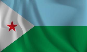 drapeau de Djibouti, avec une ondulé effet dû à le vent. vecteur