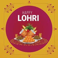 carte de voeux ou bannière joyeux lohri vecteur