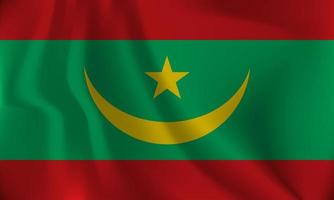 drapeau de mauritanie, avec une ondulé effet dû à le vent. vecteur