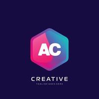 ac initiale logo avec coloré modèle vecteur. vecteur