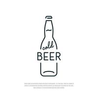 icône de la bière. bouteille de bière froide. emblème d'art en ligne. vecteur