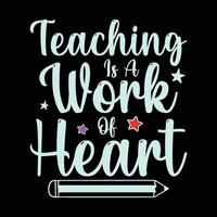 enseignement est une travail de cœur retour à école vecteur