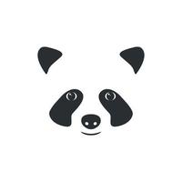 tête de panda de vecteur. petit logo de panda, noir sur blanc. vecteur