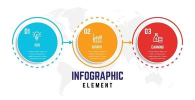 modèle d'élément infographique d'entreprise, modèle de processus d'étape vecteur