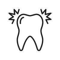 mal aux dents oral soins de santé problème ligne icône. les dents douleur. dentisterie contour symbole. dent mal linéaire pictogramme. stomatologie malade. dentaire traitement signe. modifiable accident vasculaire cérébral. isolé vecteur illustration.