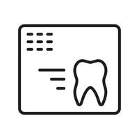 dentaire radiographie ligne icône. les dents radiographie linéaire pictogramme. oral médical radiologie diagnostique. stomatologie se soucier. dentisterie contour symbole. dentaire traitement. modifiable accident vasculaire cérébral. isolé vecteur illustration.