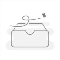 non fichier ou document, vide cabinet boîte concept illustration ligne icône conception vecteur eps10