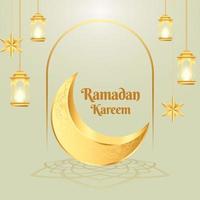 vecteur Ramadan kareem salutation carte conception avec islamique Contexte