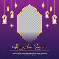 vecteur Ramadan kareem salutation carte conception avec islamique Contexte