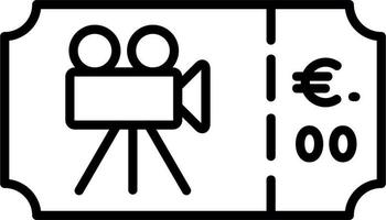 icône de vecteur de billet de cinéma