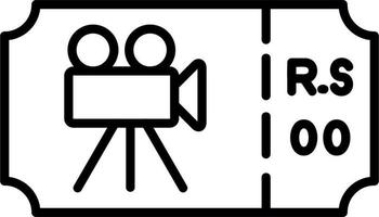 icône de vecteur de billet de cinéma