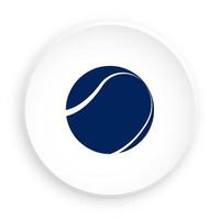 tennis Balle icône dans néomorphisme style pour mobile application. sport équipement. bouton pour mobile application ou la toile. vecteur sur blanc Contexte