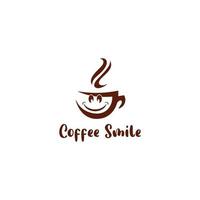 café sourire logo conception vecteur