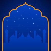 lue modifiable illustration vecteur graphique de Ramadan carré Taille avec mosquée et étoiles Contexte. bien pour instagram des postes, social médias, toutes nos félicitations, salutation cartes.