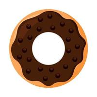 dessin animé Donut avec choco des balles dans nourriture dessin animé Animé vecteur illustration