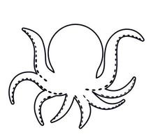 mignonne poulpe dans noir ligne icône dessin animé Animé vecteur illustration isolé sur blanc Contexte