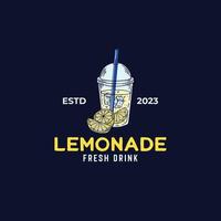 Frais limonade boisson logo illustration vecteur modèle
