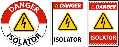 danger isolateur signe sur blanc Contexte vecteur