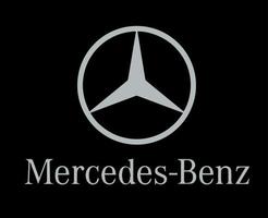 mercedes benz marque logo symbole avec Nom conception allemand voiture voiture vecteur illustration avec noir Contexte