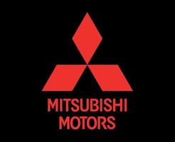 Mitsubishi marque logo voiture symbole avec Nom rouge conception Japon voiture vecteur illustration avec noir Contexte