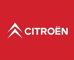 Citroën logo symbole marque avec Nom blanc conception français voiture voiture vecteur illustration avec rouge Contexte