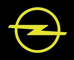 Opel logo marque voiture symbole Jaune conception allemand voiture vecteur illustration avec noir Contexte