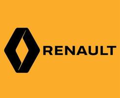 renault logo marque symbole avec Nom noir conception français voiture voiture vecteur illustration avec Jaune Contexte