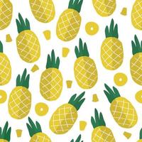 main de doodle transparente dessiner fond ananas vecteur