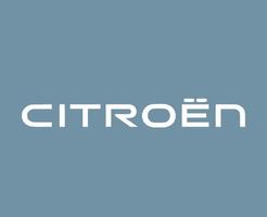Citroën marque Nouveau logo voiture symbole Nom blanc conception français voiture vecteur illustration avec gris Contexte
