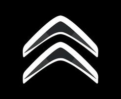 Citroën marque logo voiture symbole blanc conception français voiture vecteur illustration avec noir Contexte