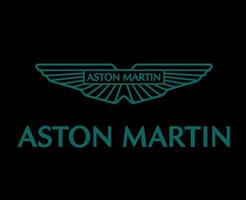 Aston Martin marque logo symbole vert avec Nom conception Britanique voitures voiture vecteur illustration avec noir Contexte