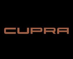 cupra marque logo voiture symbole Nom marron conception Espagnol voiture vecteur illustration avec noir Contexte