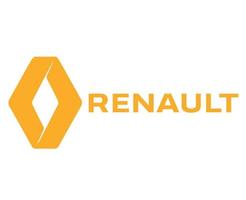 renault logo marque symbole avec Nom Jaune conception français voiture voiture vecteur illustration