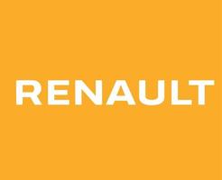 renault marque logo voiture symbole Nom blanc conception français voiture vecteur illustration avec Jaune Contexte