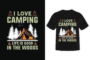 camping t chemise conception. vecteur