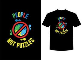 gens ne pas puzzles prêt à imprimer T-shirt conception vecteur