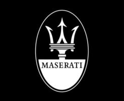 maserati marque logo voiture symbole blanc conception italien voiture vecteur illustration avec noir Contexte