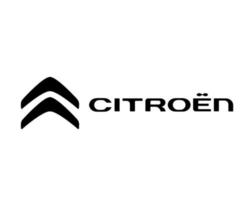 Citroën marque logo symbole avec Nom noir conception français voiture voiture vecteur illustration