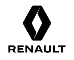 renault logo marque voiture symbole avec Nom noir conception français voiture vecteur illustration